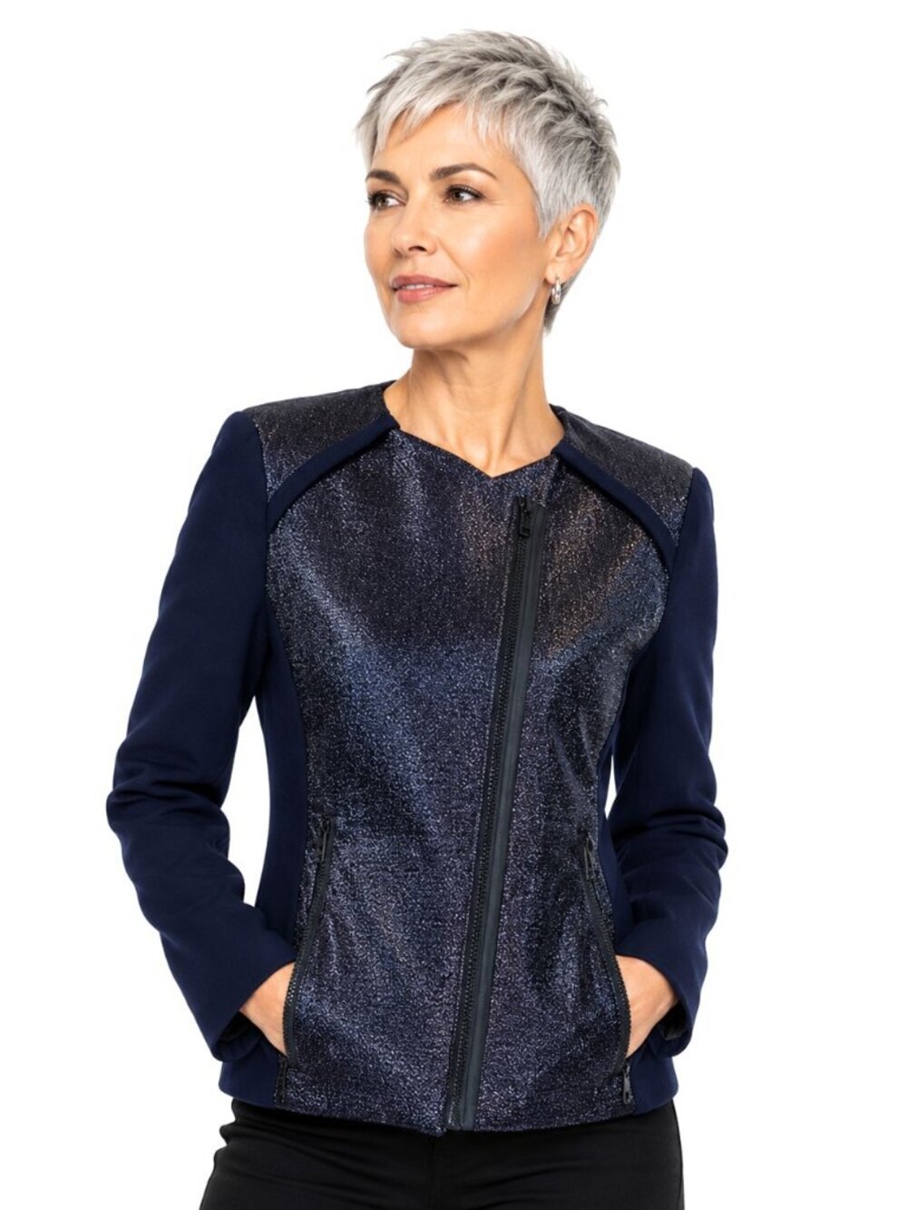 Sandro Paris Purple Cotton Wool Full Zip Moto Jacket NWT